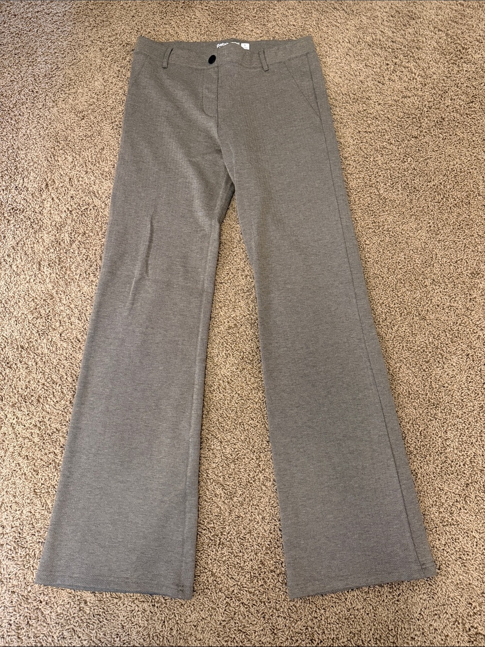 Like new Betabrand Heather Tan Boot-Cut Ponte Pants